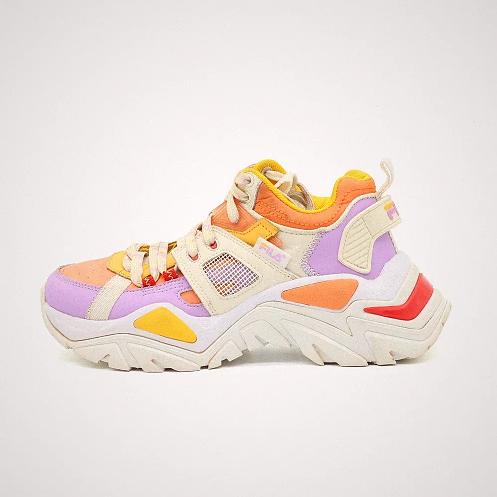 Fila Damen Sneaker mehrfarbig Synthetikleder, Mesh Low-Top Leicht Chunky EU 36