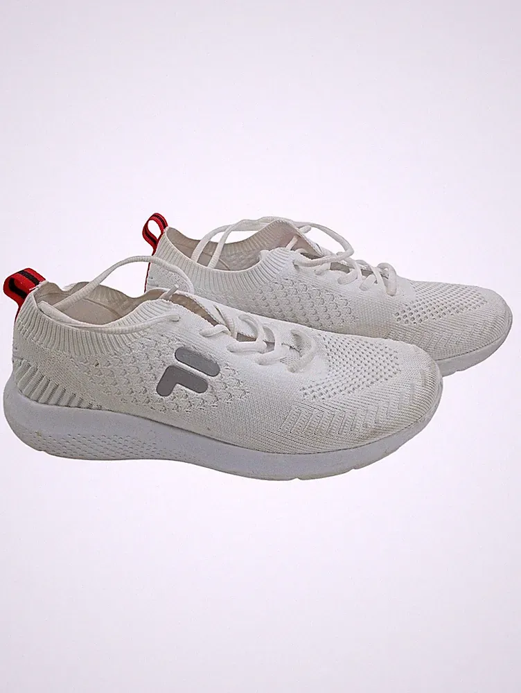 FILA Sneaker Damen Gr. 41 Weiß Strick Mesh Sportschuhe Laufschuhe