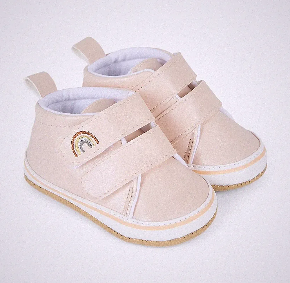 First Step Krabbelschuhe Lauflernschuhe mit Klettverschluss Puder 17 18 19 20