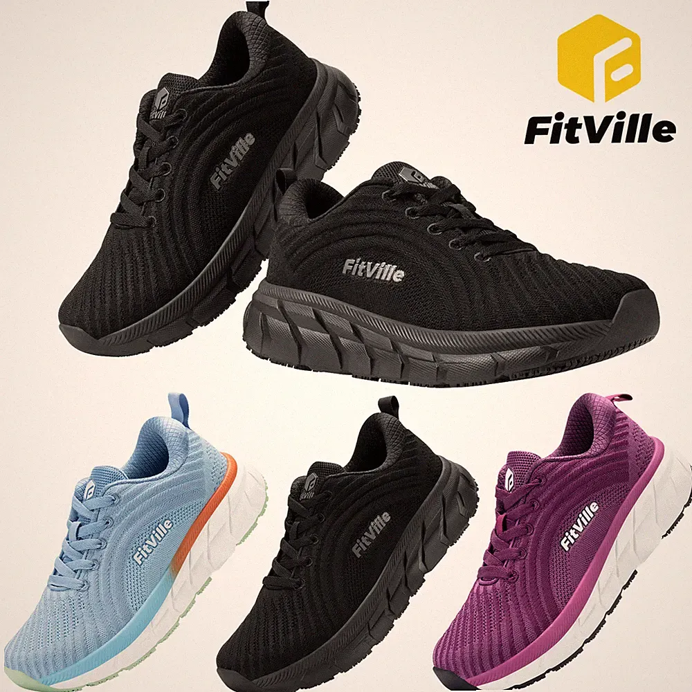FitVille Laufschuhe Damen Weite Passform Sneaker Bequem Turnschuhe Atmungsaktiv