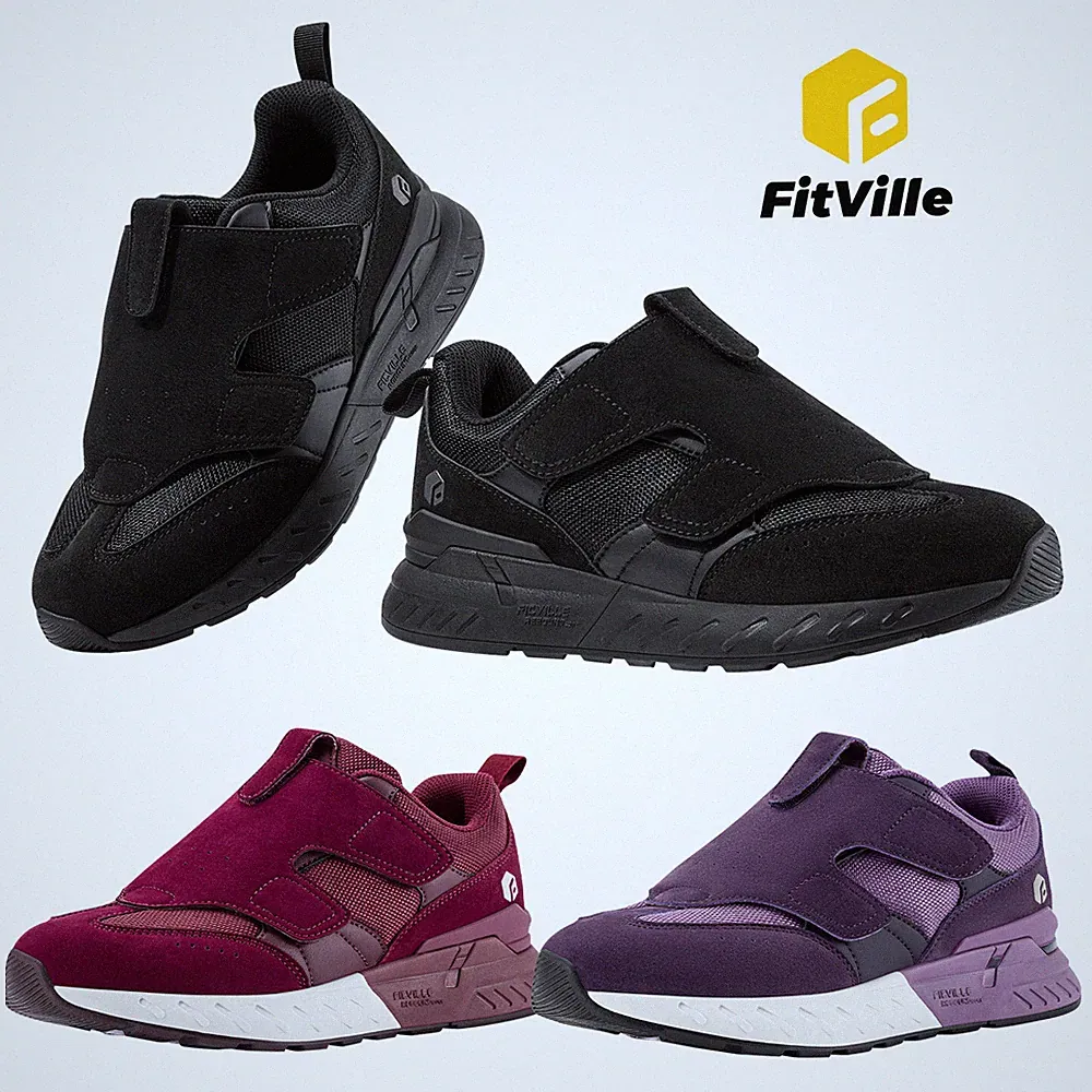 FitVille Walkingschuhe Damen Weit Fit Laufschuhe Bequeme Schuhe für Breite Füße