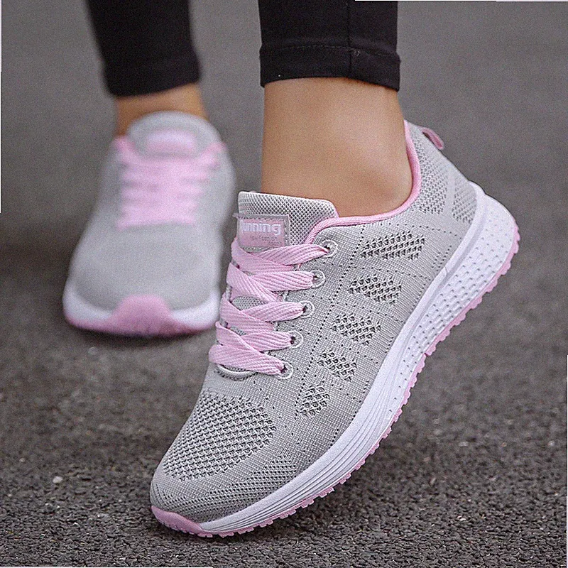Flache Damenschuhe Schnürschuhe Laufschuhe bequem Fitness Gym Sport Größe