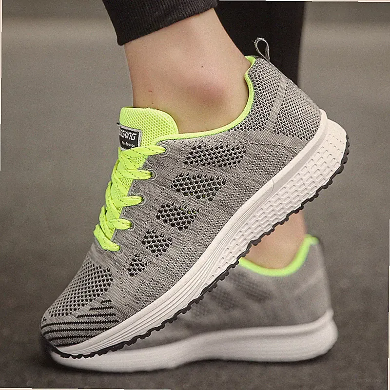 Flache Damenschuhe Schnürschuhe Laufschuhe Sport bequem Fitnessstudio Größe