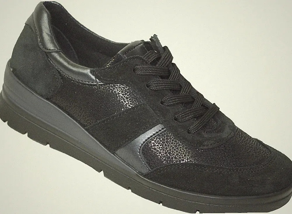 Franken Schuhe Damen Halbschuhe,Weite H,Leder,Schwarz,Wechselfußbett,Gr.37-42