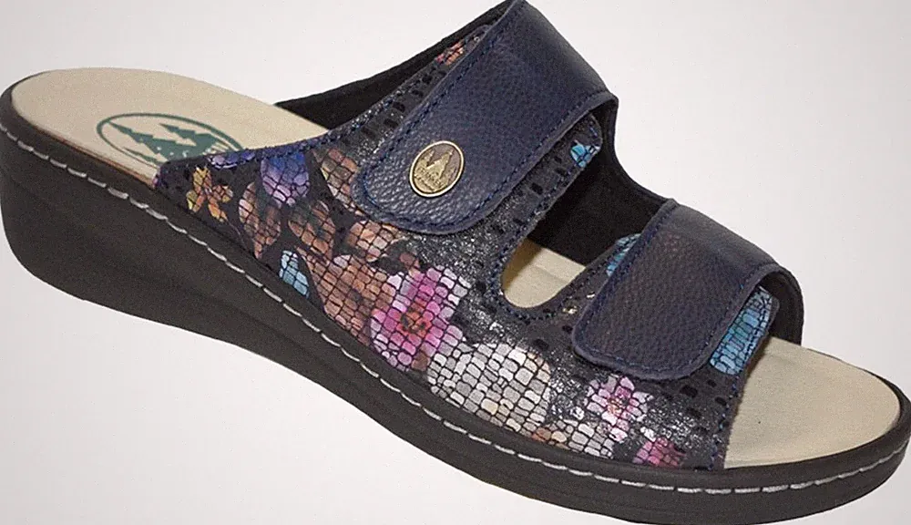 Franken Schuhe Damen Pantolette,Hausschuhe,Weite K+,Leder,Hallux,Lagune,Gr.37-42