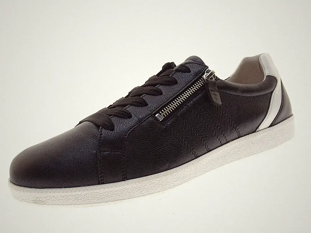 Gabor Damen Schuhe Sneaker Laufschuhe Schnürschuhe Gr 43,5 Leder Schwarz