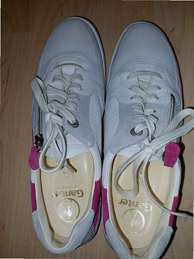 Ganter Damenschuhe 42 Helen Weite H UK8 Calf-Leder Farbe milk/multi Kork-Fußbett