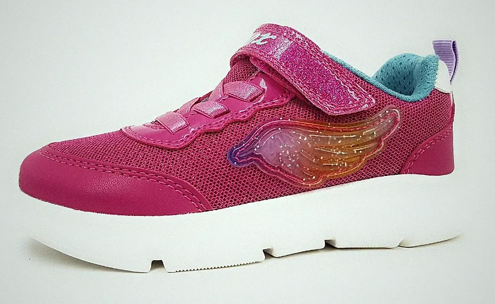 Geox 0A554 Kinderschuhe Mädchen Halbschuhe Klett Sneaker Rot Freizeit