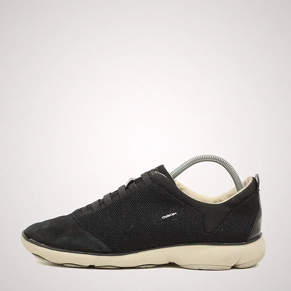 Geox Damen Nebula Schuhe Schwarz Mesh/Wildleder Atmungsaktiv Sneaker EU 40
