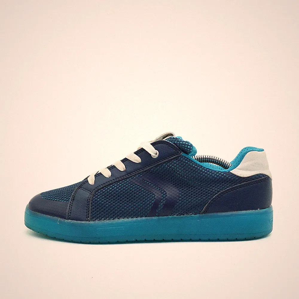 Geox Damen Respira Schuhe Blau Mesh/Leder Low-Top Atmungsaktiv Sneaker EU 40