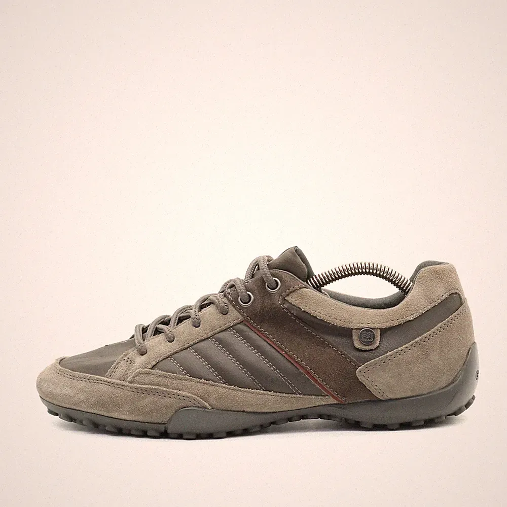 Geox Damen Respira Schuhe Grau Wildleder Low-Top Atmungsaktiv Sneaker EU 40