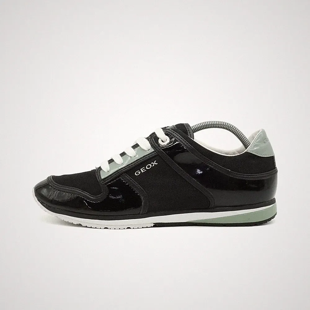 Geox Damen Respira Schuhe Schwarz Textil/Kunstleder Atmungsaktiv Sneaker EU 40