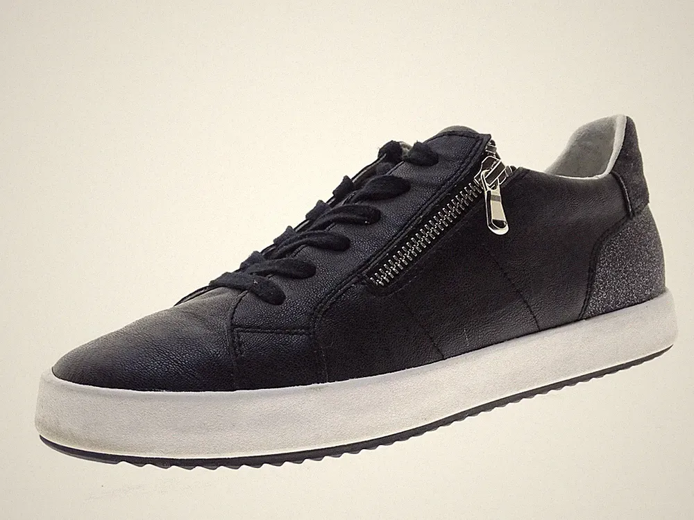 Geox Damen Schuhe Sneaker Laufschuhe Freizeitschuhe Gr 39 Schwarz Leder