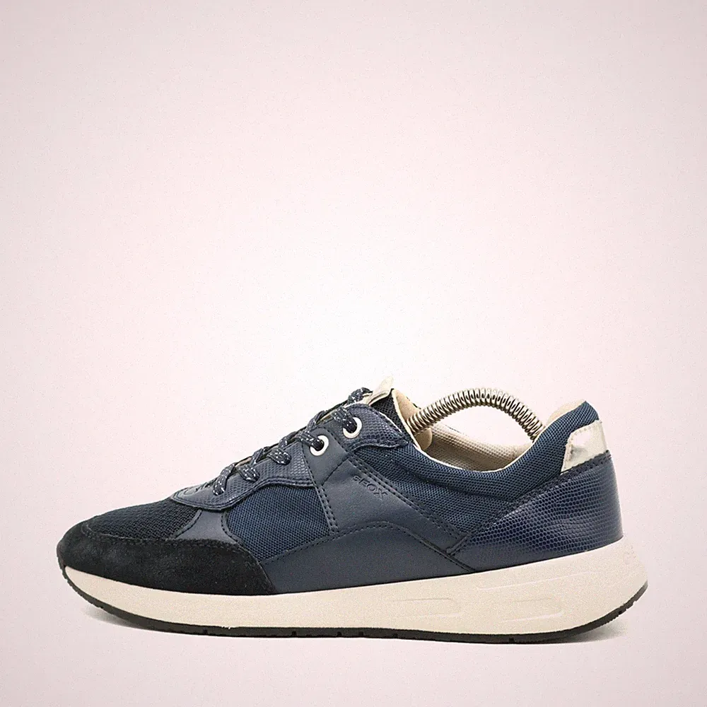 Geox Damen Sneaker Schuh Blau Wildleder/Textil Atmungsaktiv Respira EU 39