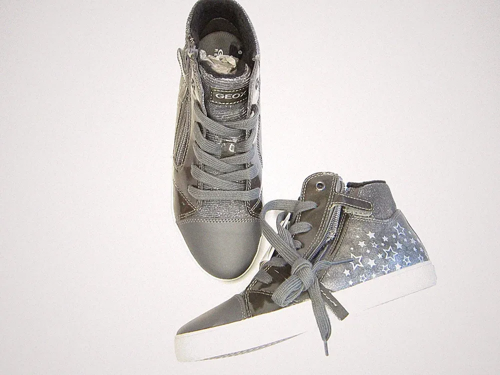 Geox Kids GISLI GIRL Sneaker halbhoch grau Sterne Motiv Gr. 34 S170
