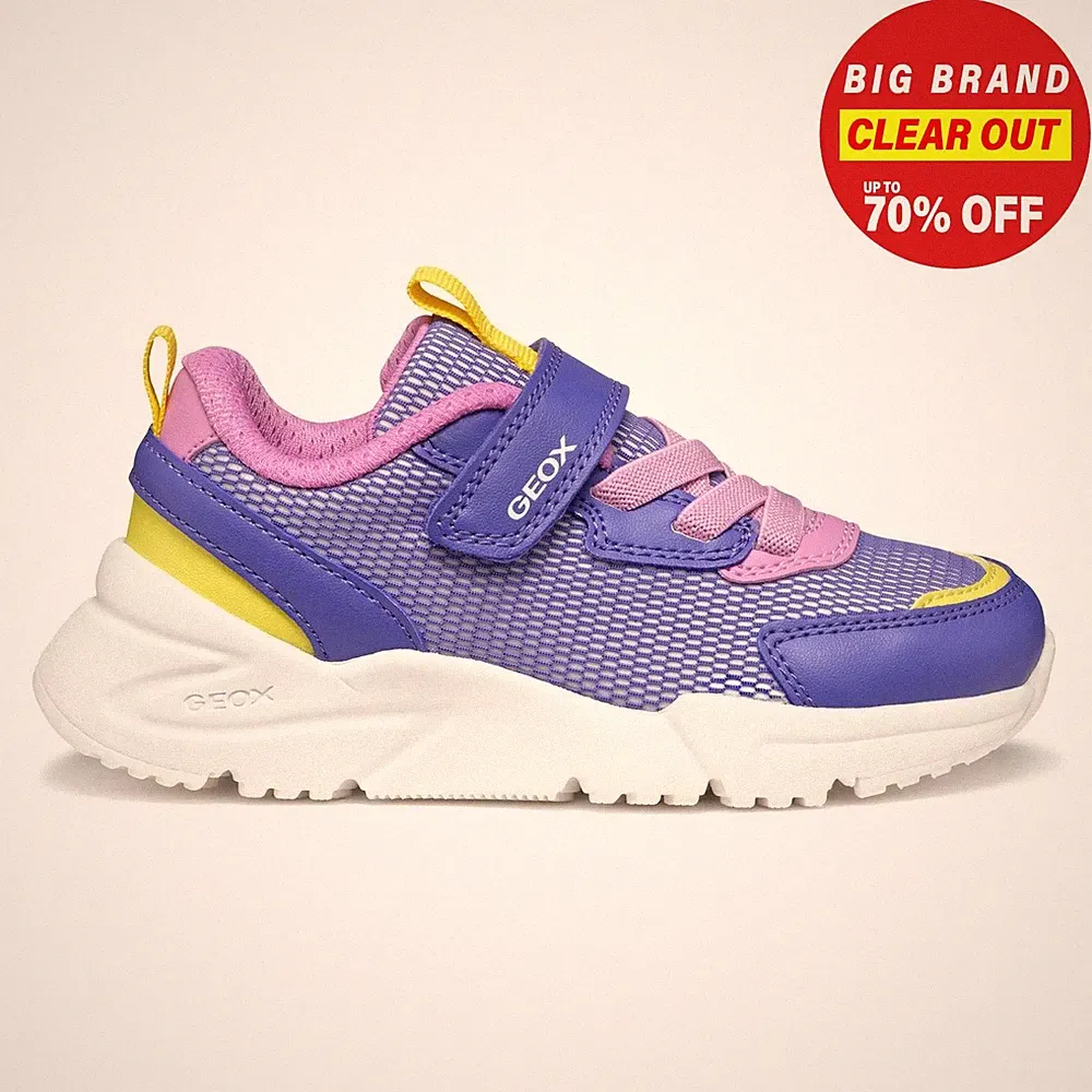 Geox Loftus Mädchen Trainer Alltag Freizeit Lauf Sportlich Junior Sneaker Lila