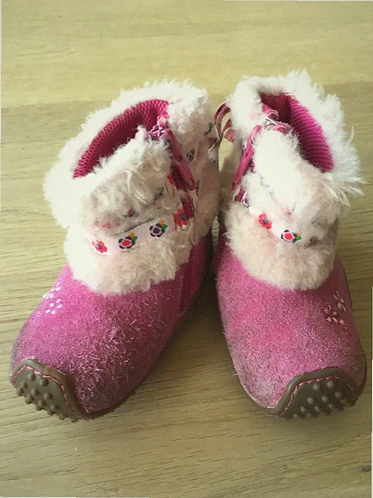 GEOX Stiefel Mädchen Gr.20 rosa mit Fell Lauflernschuhe Erstlingsschuhe
