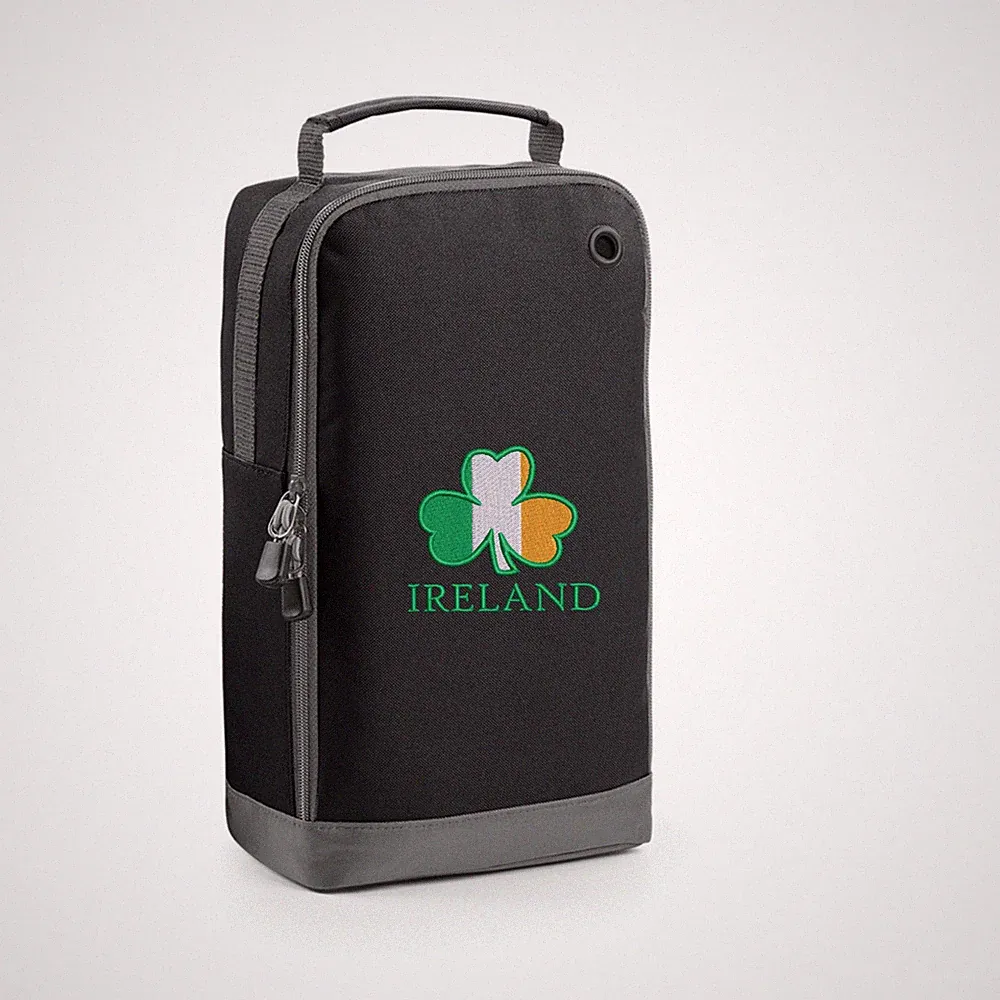 Golfschuhtasche Irland Irish Clover - Golfgeschenk Wettkampf Wunschtext