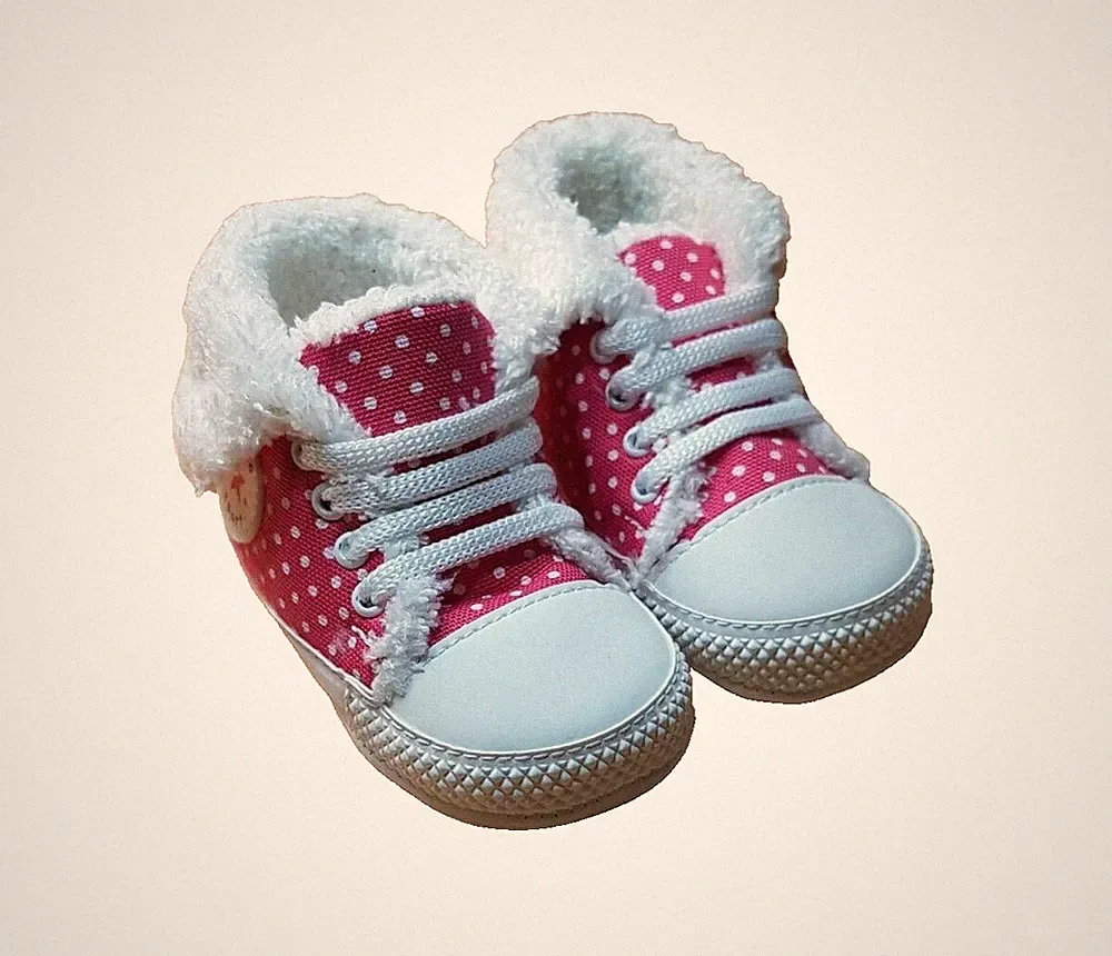 Gr.18, Lauflernschuhe, Babyschuhe, Winter, gefüttert, Pink, Kragen, Wellsoft