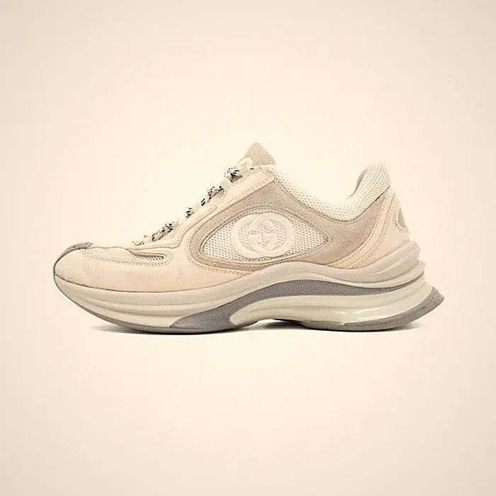 Gucci Interlocking GG Weiß Damen Laufschuhe Sneaker 749785 152316981 [U]
