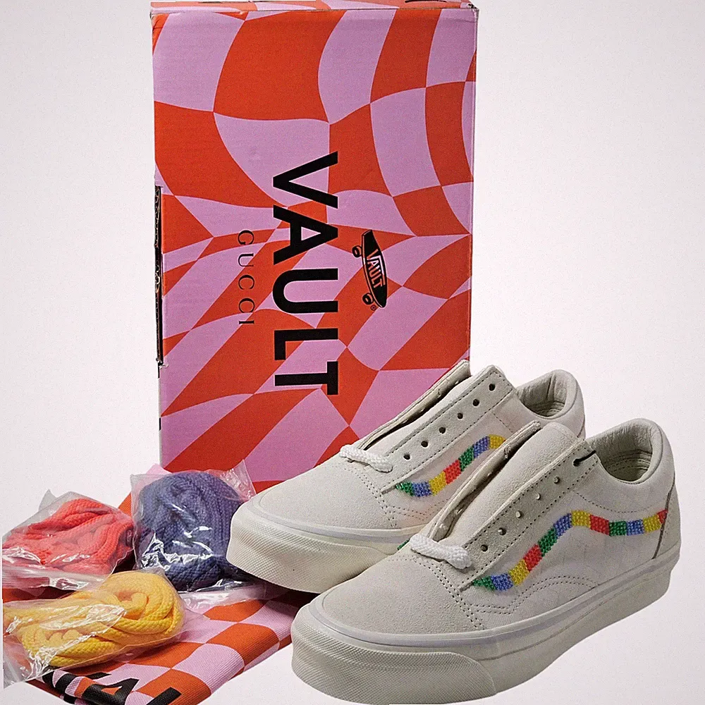Gucci x Vans Vault OG Old Skool Rainbow Sneaker Turnschuhe Schuhe EU 38 UK 5