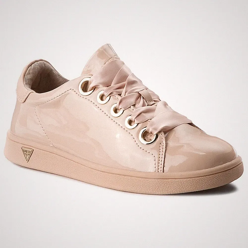 GUESS Damen Schuhe Sneaker Running Synthetik Lack glänzend beige FL5 37