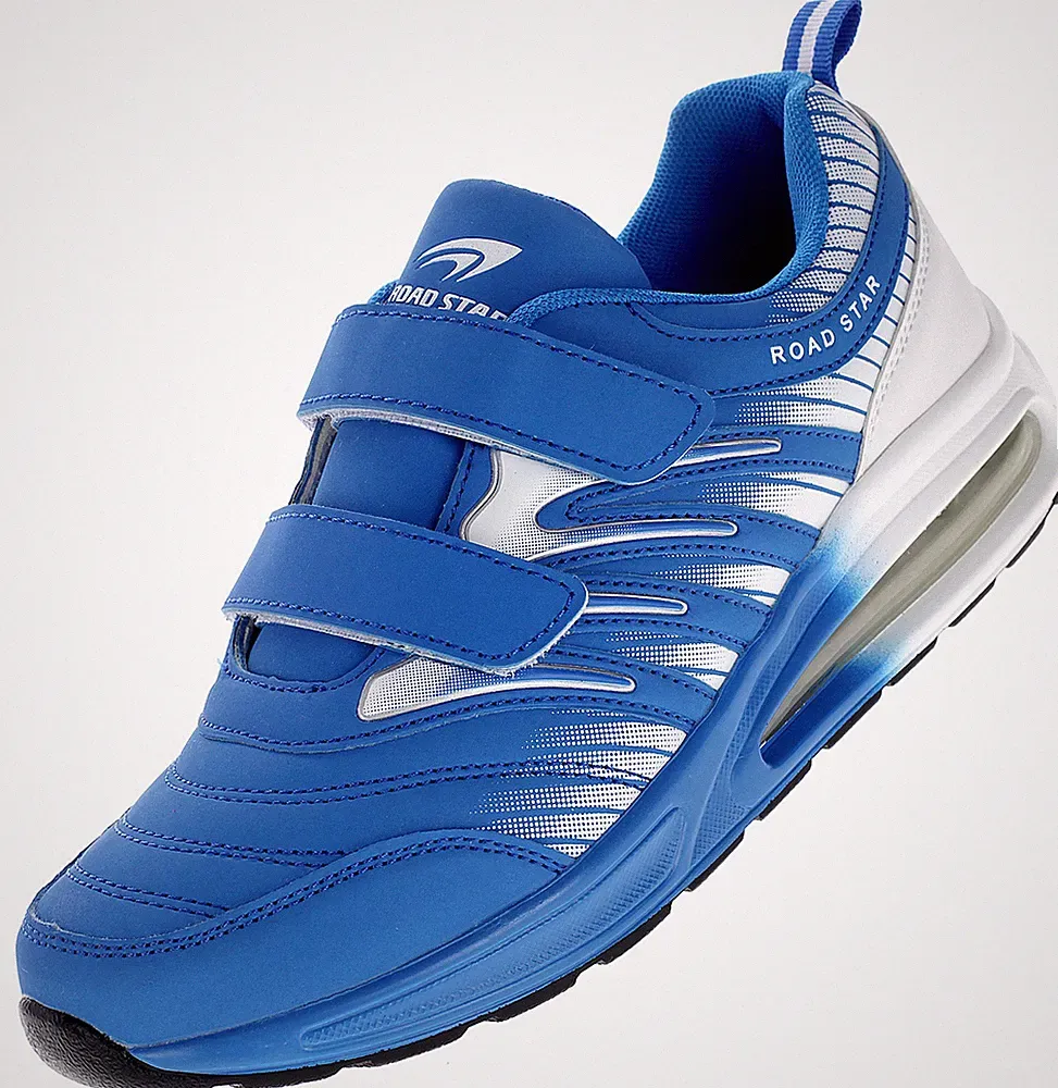 Herren Damen Sneaker Sportschuhe Klettsneaker Turnschuhe Klettverschluss Blau