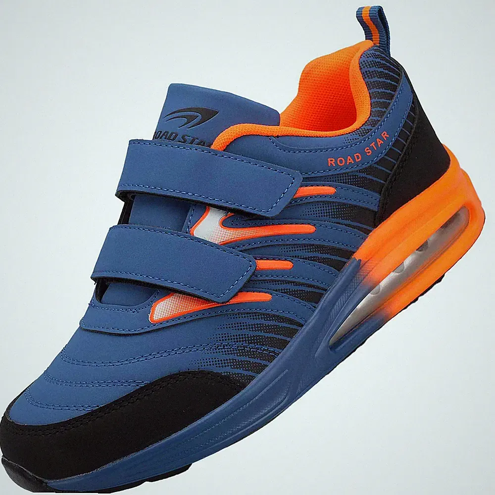 Herren Damen Sportschuhe Laufschuhe Sneaker Klettschuhe Turnschuhe Blau Orange