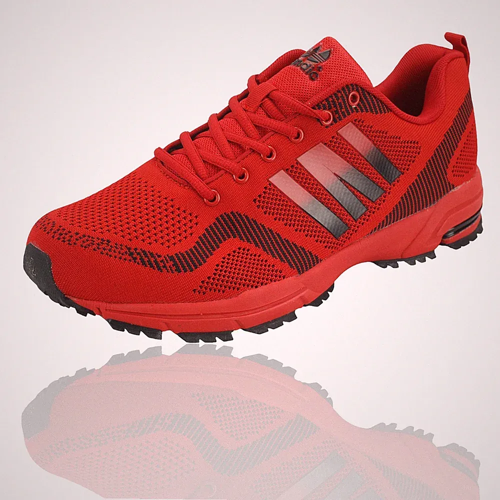 Herren Übergröße Sneaker Sportschuhe Turnschuhe Laufschuhe Schnürer Rot 48