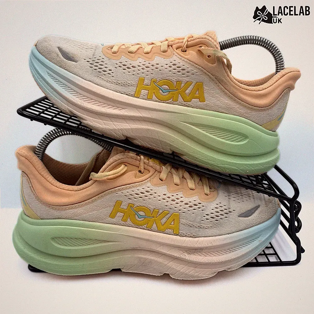 Hoka Bondi 9 Größe 4,5 gepolsterte Straßenlaufschuhe Turnschuhe Damen