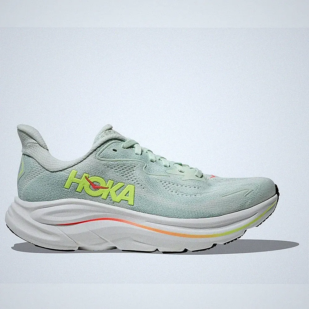 Hoka Clifton 10 Women sea glass neon flame Laufschuhe Joggingschuhe Damen