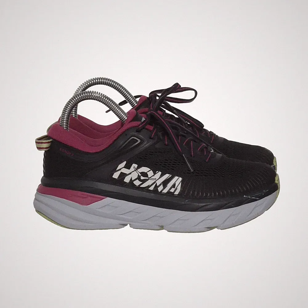 Hoka, Laufschuhe, Größe: 36 2/3, model: bondi 7, Schwarz/Pink/Mehrfarbig #5E7