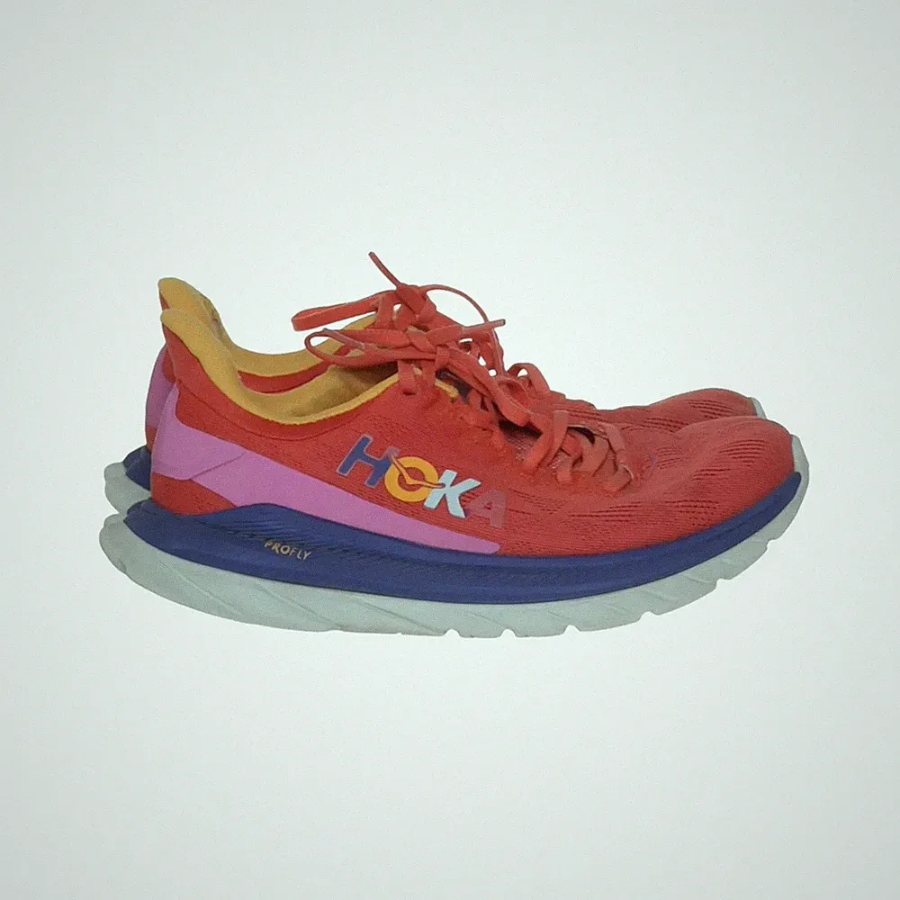 Hoka, Laufschuhe, Größe: 38 2/3, model: mach 4, Rot/Blau/Gelb, Damen #fBg