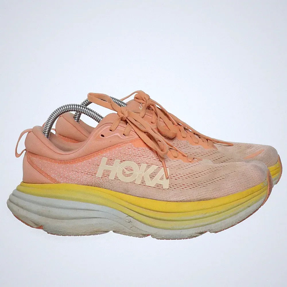 Hoka, Laufschuhe, Größe: 43 1/3, model: bondi 8, Pink/Gelb, Damen #ACK