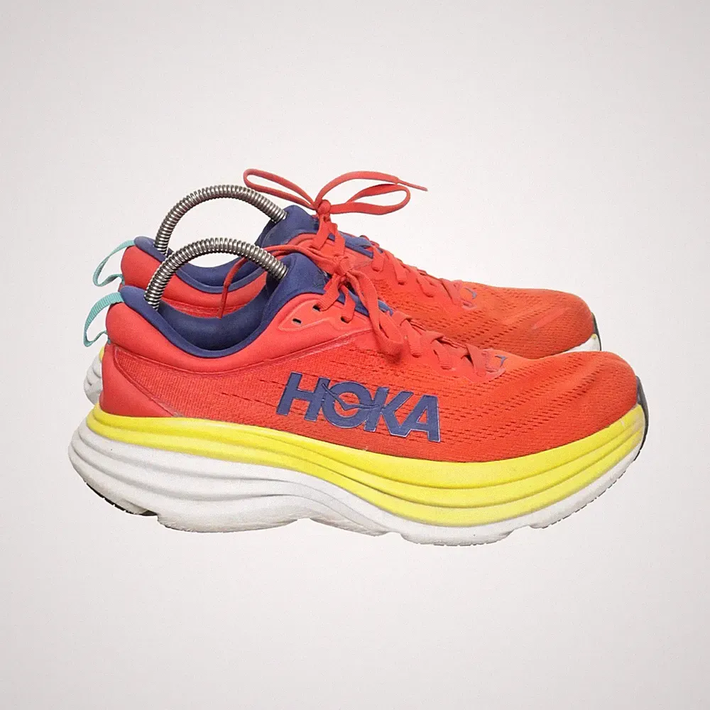 Hoka, Laufschuhe, Größe: 44, model: bondi 8, Rot/Gelb/Blau, Damen #fqV