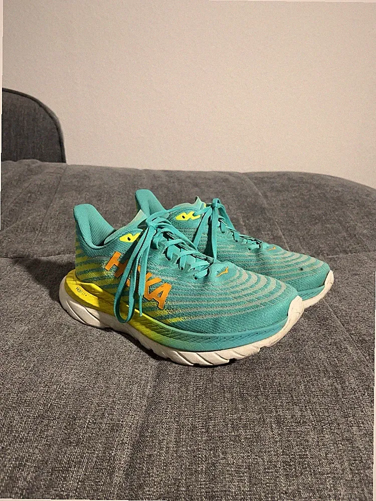 Hoka Mach 5 Profly + Laufschuhe Laufen Schuhe Sportschuhe Türkis Gelb Gr 40