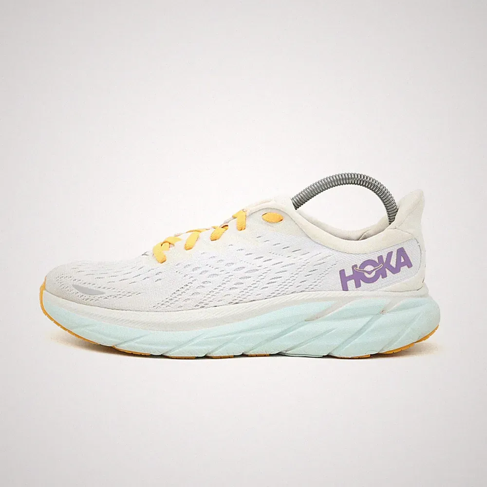 Hoka One Damen 8 Sportschuh Weiß Mesh Niedrig Clifton Laufschuh EU 38