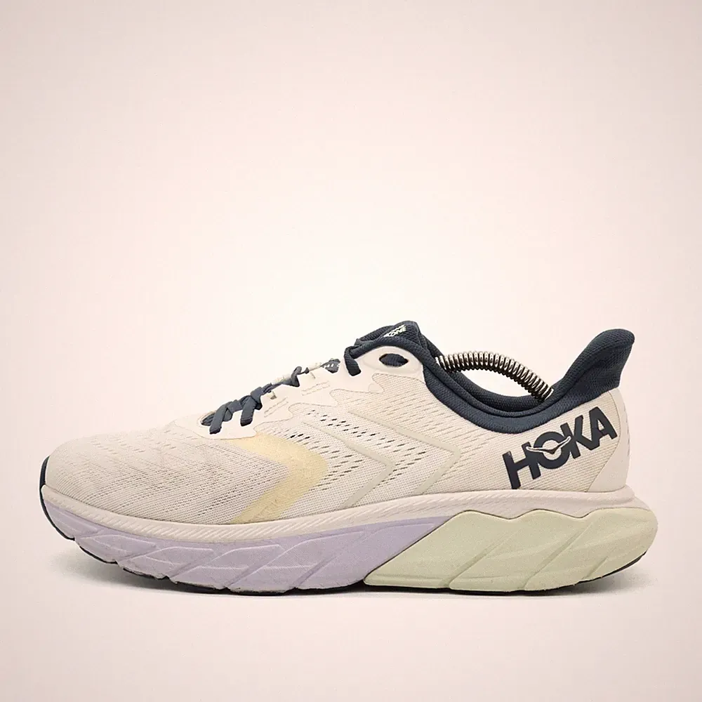 Hoka One Damen Arahi 5 Sneaker Weiß/Blau Mesh Niedrig Dämpfung Laufschuh EU 41.5