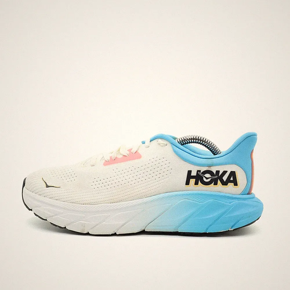 Hoka One Damen Arahi 7 Schuhe Weiß/Blau/Rosa Mesh Niedrig Laufschuhe EU 38 2/3