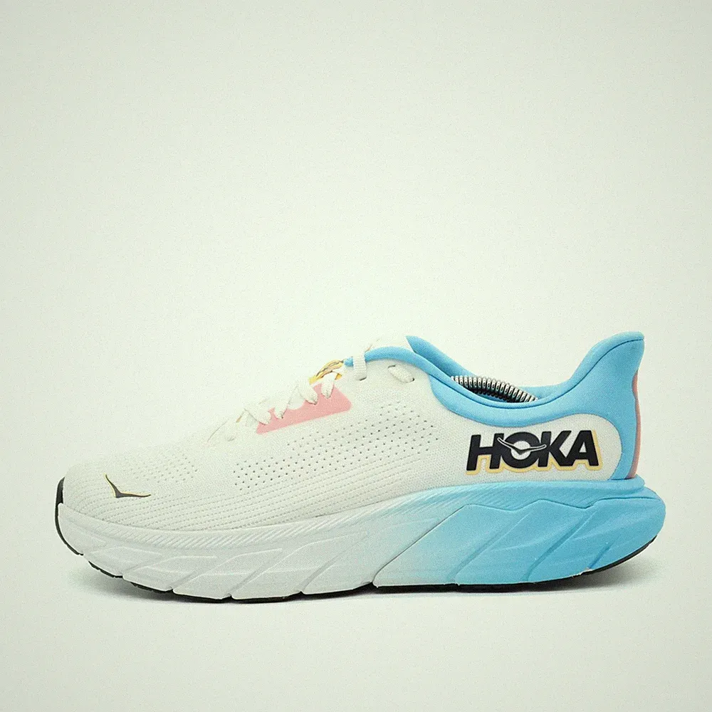 Hoka One Damen Arahi 7 Sneaker Weiß/Blau/Rosa Mesh Atmungsaktiv Laufschuh EU 44
