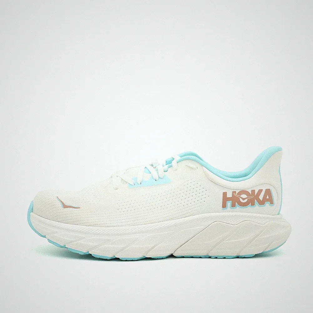 Hoka One Damen Arahi 7 Sneaker Weiß/Türkis Mesh Low-Top Laufschuhe EU 43 1/3