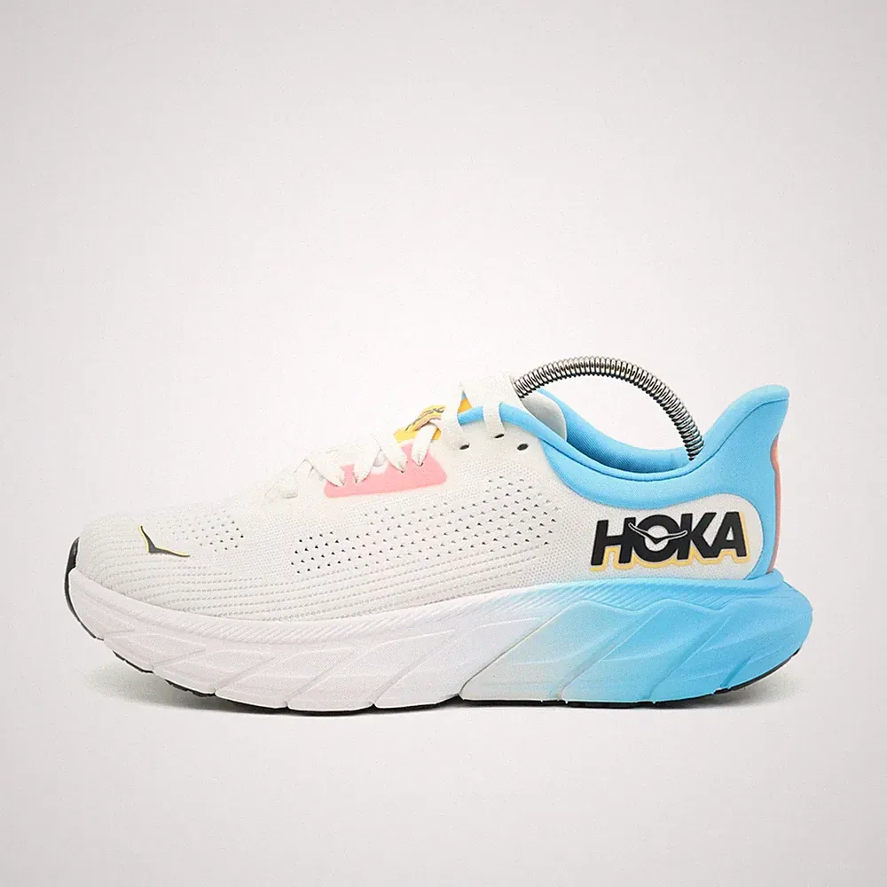 Hoka One Damen Arahi 7 Wide Schuhe Weiß/Blau/Pastell Stabilität Laufschuh EU 40⅔