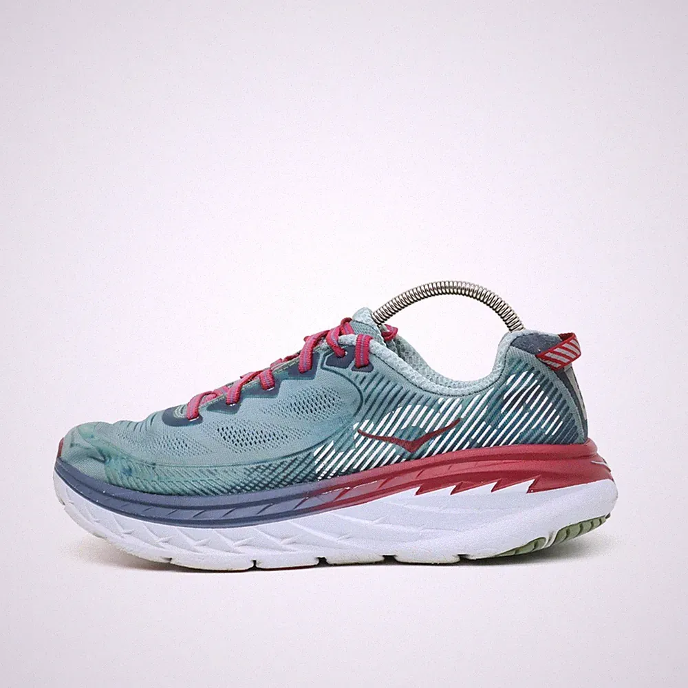 Hoka One Damen Bondi 5 Sportschuhe EU 39 1/3 Türkis/Rot 1014759 Atmungsaktiv
