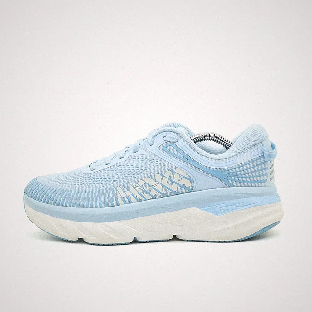 Hoka One Damen Bondi 7 Schuhe Hellblau Mesh Low-Top Laufschuhe EU 39 1/3