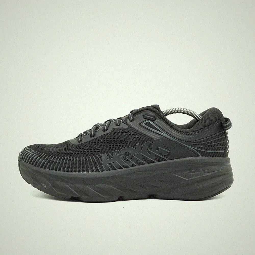 Hoka One Damen Bondi 7 Schuhe Schwarz Mesh Low-Top Maximale Laufschuhe EU 41 1/3