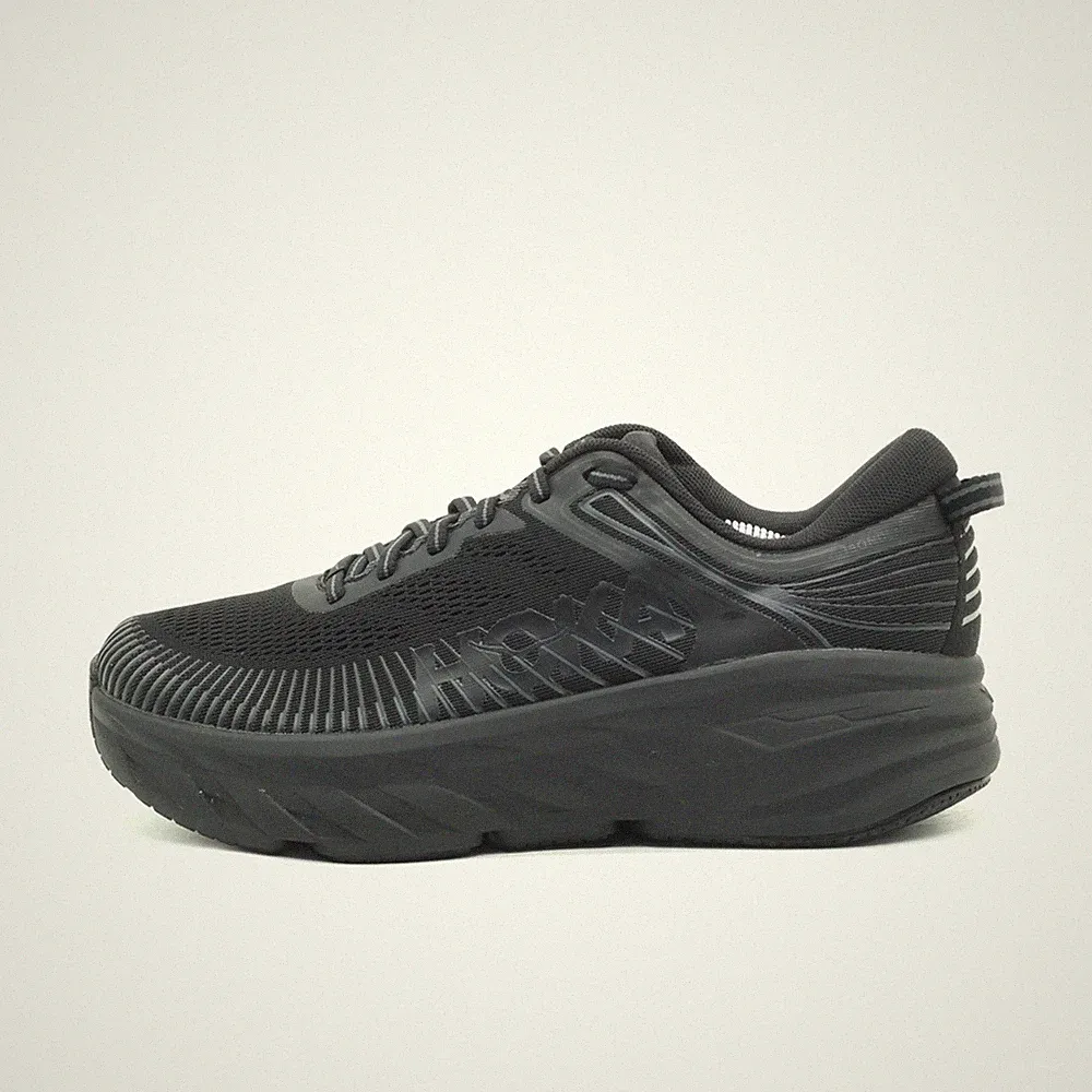 Hoka One Damen Bondi 7 Sneaker Schwarz Mesh Low-Top Dämpfung Laufschuh EU 42