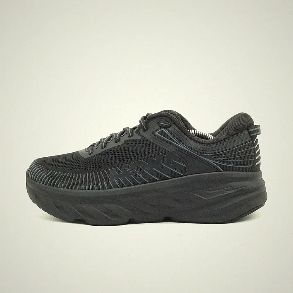 Hoka One Damen Bondi 7 Sneaker Schwarz Mesh Low-Top Dämpfung Laufschuhe EU 41⅓