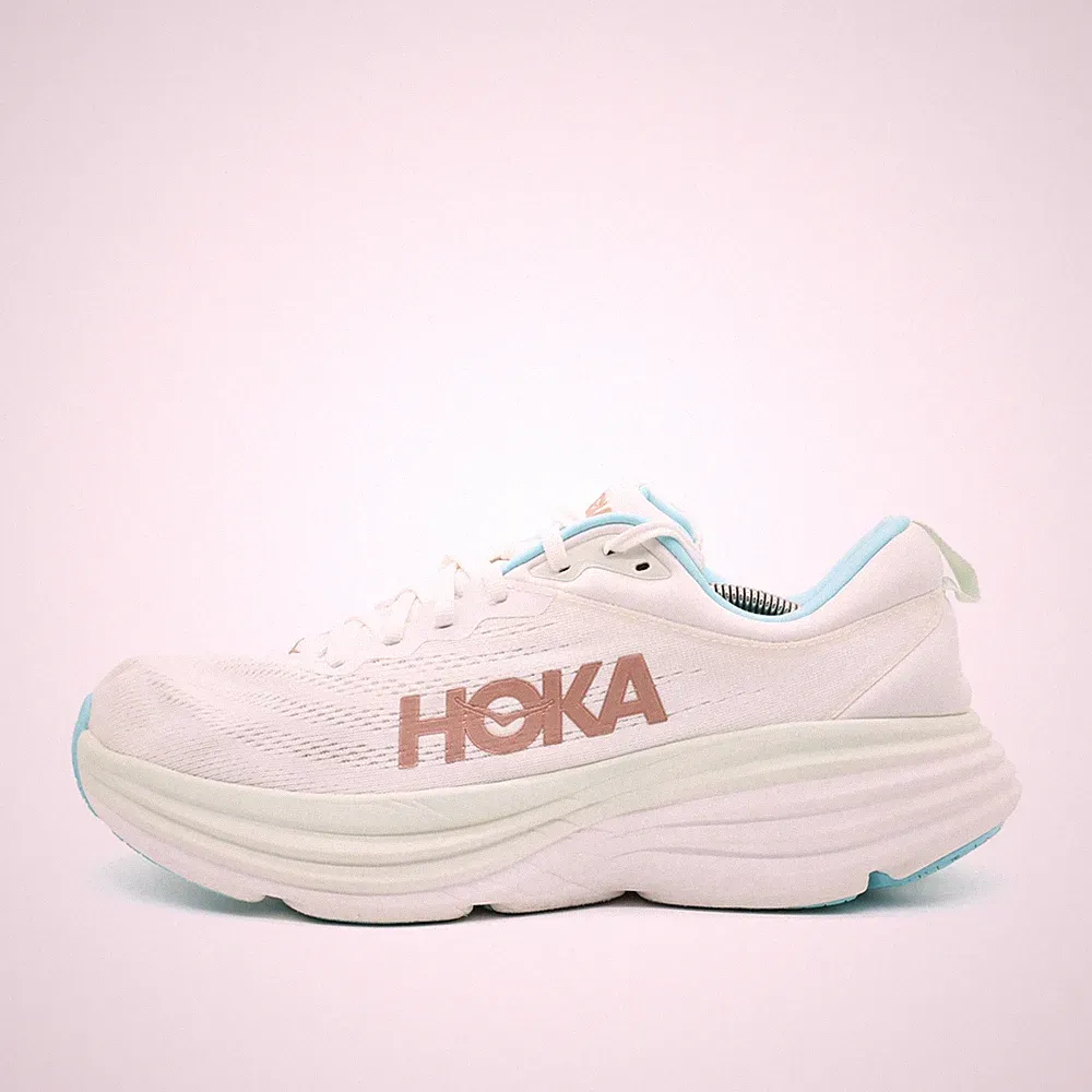 Hoka One Damen Bondi 8 Laufschuhe Wei�/Mint Mesh Low-Top Laufschuh EU 44