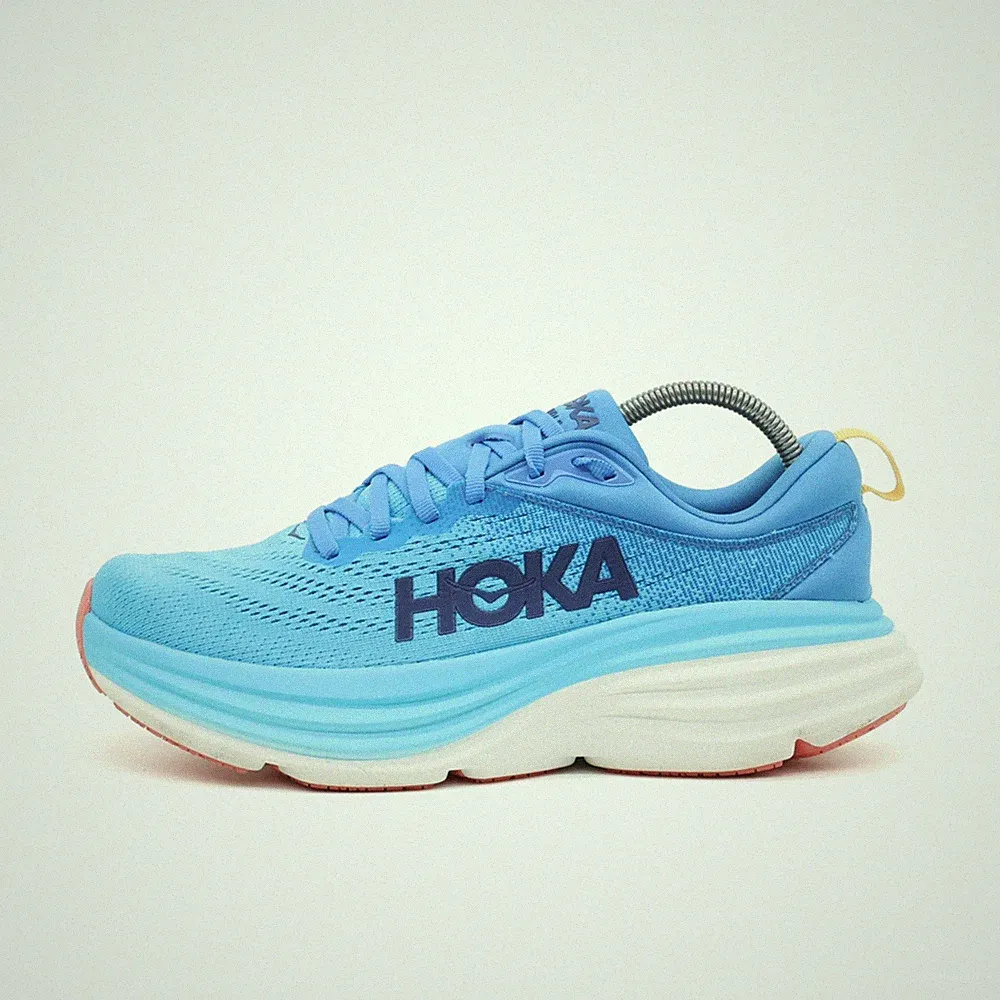 Hoka One Damen Bondi 8 Schuhe Blau Mesh Low-Top Atmungsaktiv Laufschuhe EU 38