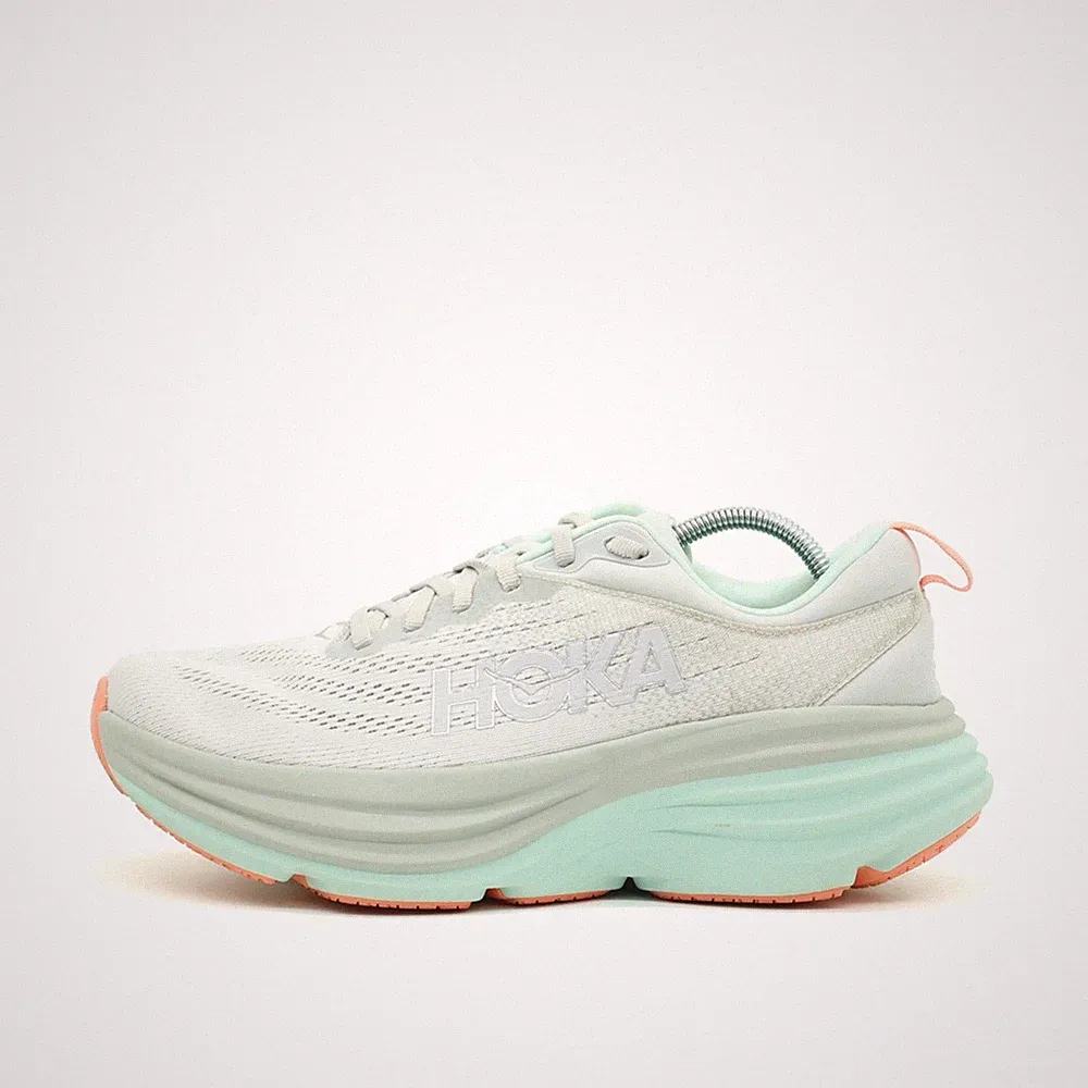Hoka One Damen Bondi 8 Schuhe mintgrü Mesh Low-Top atmungsaktiv Laufschuhe EU 40